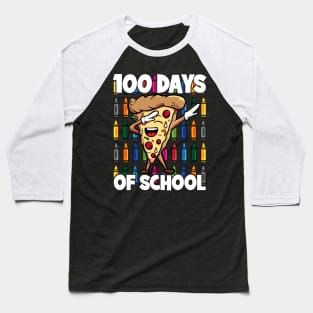 100 Days of School Dabbing Pepperoni Pizza Slice Baseball T-Shirt